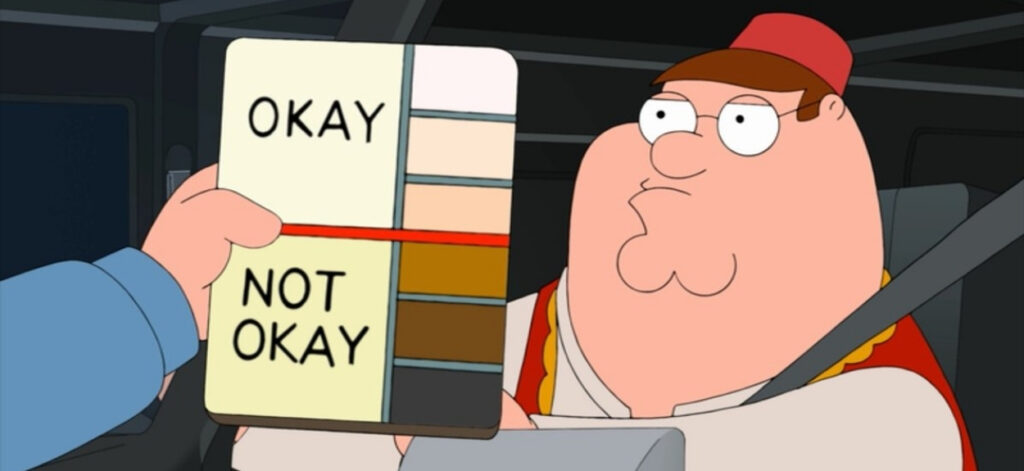 Family Guy / Uma família da pesada - paleta de cores / racismo
