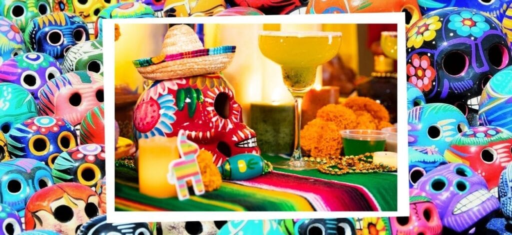 Colorido e aspectos característicos da cultura mexicana e das festividades do Dia de Los Muertos