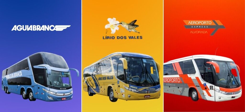 ônibus da Viação Águia Branca | ônibus da viação Lírio dos Vales | ônibus da Viação Alvorada. Viações de ônibus do Espírito Santo